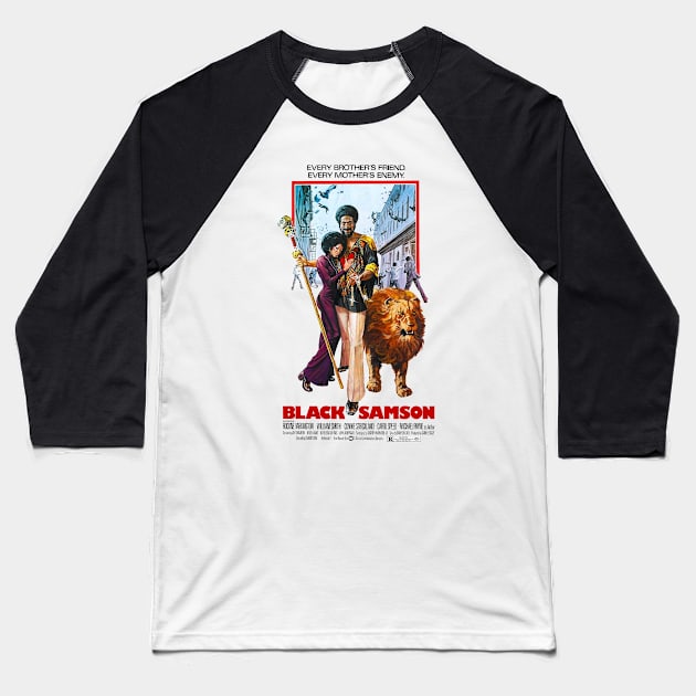 Black Samson Baseball T-Shirt by Pop Fan Shop